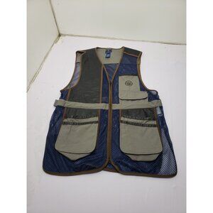 Beretta Two Tone Clay Mesh Shooting Vest 100% Cotton Leather RN#103833 XXXL
